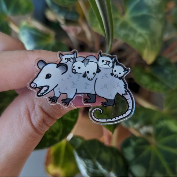 Femmepossum Jewelry - Femmepossum Opposseum Enamel Pin - Gray